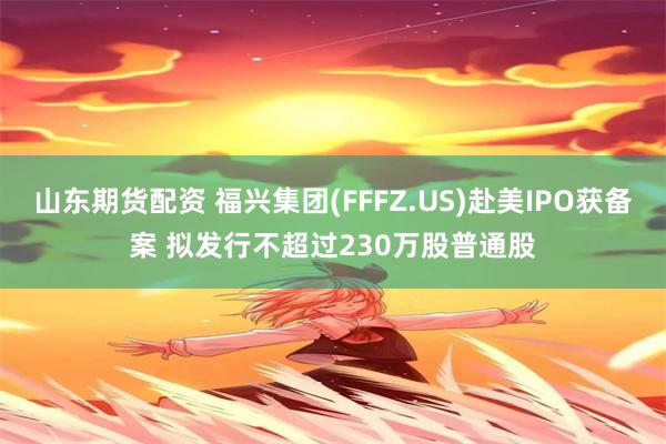 山东期货配资 福兴集团(FFFZ.US)赴美IPO获备案 拟发行不超过230万股普通股