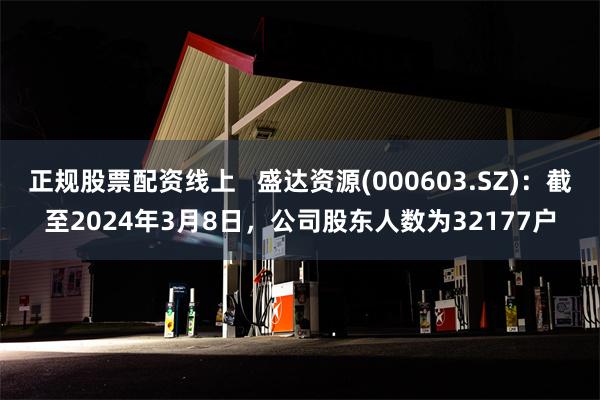 正规股票配资线上   盛达资源(000603.SZ)：截至2024年3月8日，公司股东人数为32177户