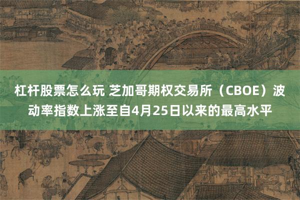 杠杆股票怎么玩 芝加哥期权交易所（CBOE）波动率指数上涨至自4月25日以来的最高水平