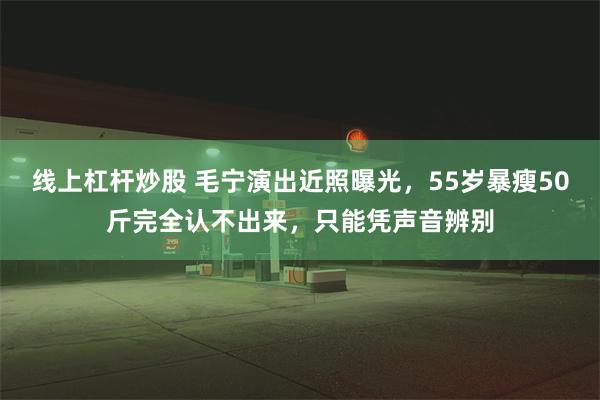 线上杠杆炒股 毛宁演出近照曝光，55岁暴瘦50斤完全认不出来，只能凭声音辨别