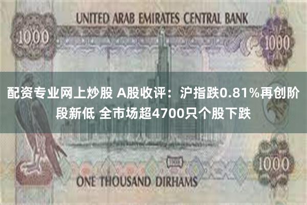 配资专业网上炒股 A股收评：沪指跌0.81%再创阶段新低 全市场超4700只个股下跌