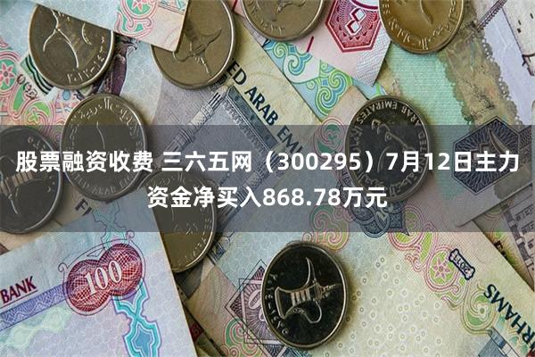 股票融资收费 三六五网（300295）7月12日主力资金净买入868.78万元