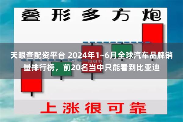 天眼查配资平台 2024年1~6月全球汽车品牌销量排行榜，前20名当中只能看到比亚迪