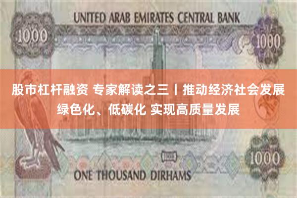 股市杠杆融资 专家解读之三丨推动经济社会发展绿色化、低碳化 实现高质量发展