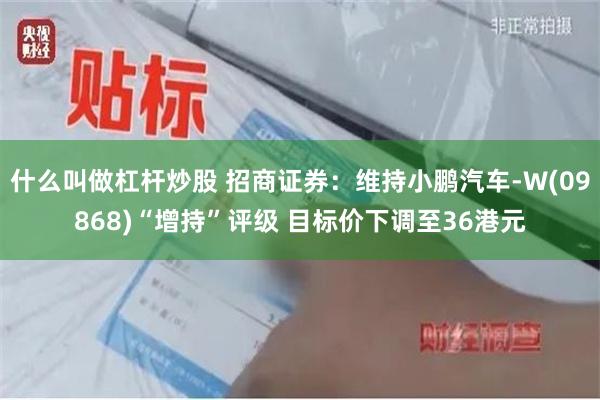 什么叫做杠杆炒股 招商证券：维持小鹏汽车-W(09868)“增持”评级 目标价下调至36港元