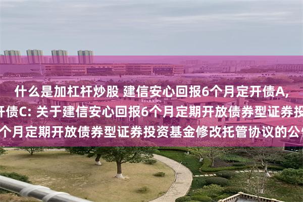 什么是加杠杆炒股 建信安心回报6个月定开债A,建信安心回报6个月定开债C: 关于建信安心回报6个月定期开放债券型证券投资基金修改托管协议的公告