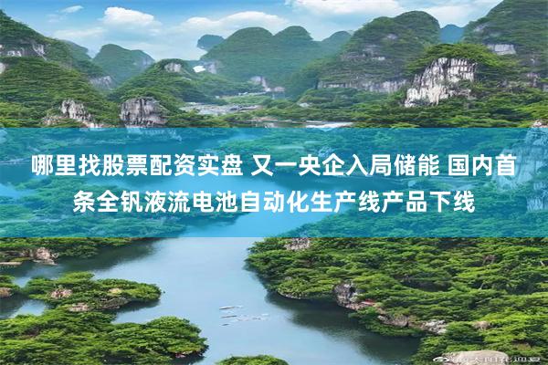 哪里找股票配资实盘 又一央企入局储能 国内首条全钒液流电池自动化生产线产品下线