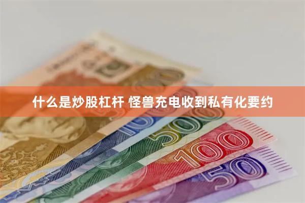 什么是炒股杠杆 怪兽充电收到私有化要约